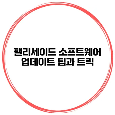 팰리세이드 소프트웨어 업데이트 팁과 트릭