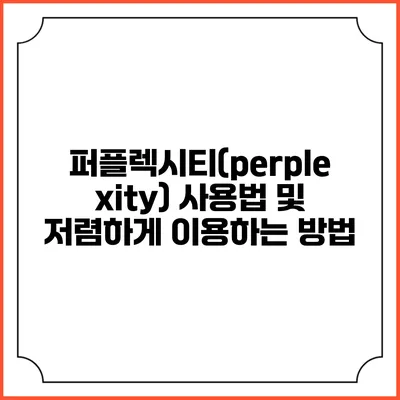 퍼플렉시티(perplexity) 사용법 및 저렴하게 이용하는 방법